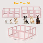 DIY Clear Acrylic Dog Playpen House,Quick Easy Assembly and Disassembly,Strong Floor Suction,Indoor and Outdoor Use,Easy Cleansing Puppy Fence (Skin Pink, 30.3" H, 12PCS)