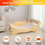 3-in-1 Cat Scratcher Bed for Indoor Cats Sisal Scratcher & Hammock Lounge with Solid Wooden Perch, No-Tip Stable Base for Large Cats, Durable Cat Scratch Pad & Cat Furniture (Easy Assembly)