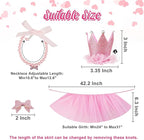 Dog Birthday Party Supplies Dog Birthday Outfit Pink Tutu for Dogs Dog Birthday Hat Necklace and Bowtie Hairpin for Dogs (24-31 inch Wrist)