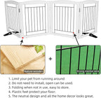 ZJSF Freestanding Dog Fence Indoor, Foldable Dog Gate for Doorways, Stairs or Hallways, Sturdy Wood Extra Wide Pet Gate with Support Feet for The House, White, 24 "Height-4 Panels