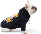 Blooming Teddy Dog Hoodie Dog Clothes Extra Warm Fleece Lining Stretchy Fit for Small Dogs (Black, Medium)