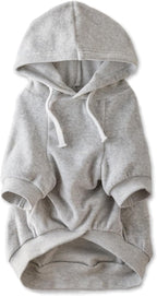 Cooper II Organic Cotton Velour Dog Hoodie Pet Coat for Small, Medium and Large Dogs, Light Heather Gray, XX-Small (4-7 lbs)