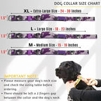 ADITYNA Heavy Duty Dog Collar for Medium Dogs - Camo Purple Collar with Handle for Training, and Walking - Wide, Thick, Tactical, Soft Neoprene Padded