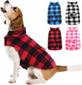 Kuoser Dog Winter Coat, Windproof Dog Fleece Jacket British Style Plaid Cold Weather Doggie Vest Coats, Reversible Cozy Warm Puppy Clothes Pet Apparel for Small Dogs S