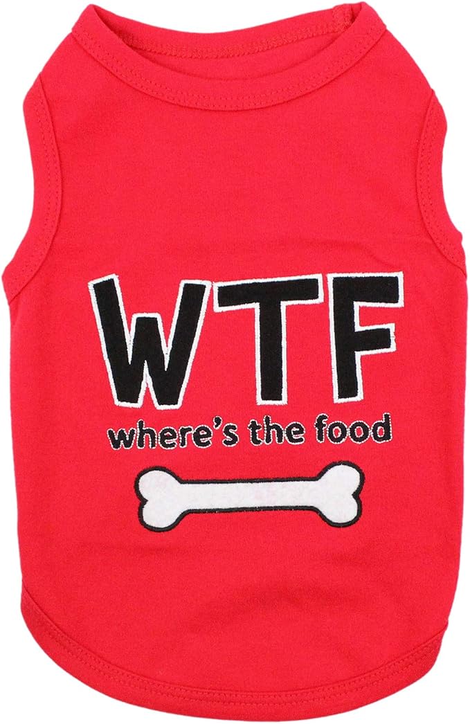Parisian Pet Dog Shirt – 100% Cotton Shirts for Large Dogs – Red Sleeveless Puppy Clothes – Lightweight Pet Apparel – Breathable Soft Dog Clothes - Stretchy Funny T Shirts for Dogs