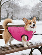 AURUZA Dog Winter Coat, Warm Waterproof Dogs Jacket Small Pet Vest for Medium Dogs Windproof Pet Fleece Vest Snow Jacket for Cold Weather(Hot Pink,XXL)
