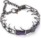 Herm Sprenger Black Stainless Steel Dog Collar with Quick Release ClicLock Buckle O-Ring Biothane Insert Training Collar Made in Germany (Violet Purple, 25in x 4.0mm(Neck Size up to21-22in))