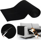 Cat Scratch Mat, Adhesive Trimmable Cat Scratching Climbing Carpet Mat Replacement for DIY Cats Tree Shelf Couch Corner Wall Cats Scratcher Furniture Protector (Black, 120 x 15.8 Inches)