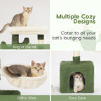 Hoopet 32-Inch Small Cat Tree for Indoor Cats, Cactus Cat Tower with Sisal Scratching Posts, Cozy Condo, Plush Perch, and Hanging Ball, Ideal for Kittens & Small Cats