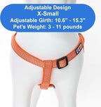 Pawtitas Reflective Step-in Dog Harness – Adjustable No-Pull Vest for Puppies to Seniors, Safe & Comfortable, XS Orange