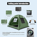 Portable Pet Tent House for Indoor & Outdoor Use - Easy Access Cat Nest Without Door Flap, Ideal for Cats, Puppies & Small Animals (Green)