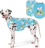 KYEESE 2Pack Easter Dog Shirt, Breathable Tank Top Sleeveless Dog T Shirts for Medium Large Dogs Boy Girl, Lightweight Dogs Clothes Pet Outfit for Holiday, Blue+Bunny, 2XL