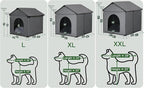 Large Cat & Small Dog House Soft Indoor (Int 22x20x18in/Ext 24x22x24in) for Ragdolls, Small French Bulldog, Welsh Corgi, Mini Schnauzer, Small Pet House with Soft Cushion, Oxford Fabric, Gray