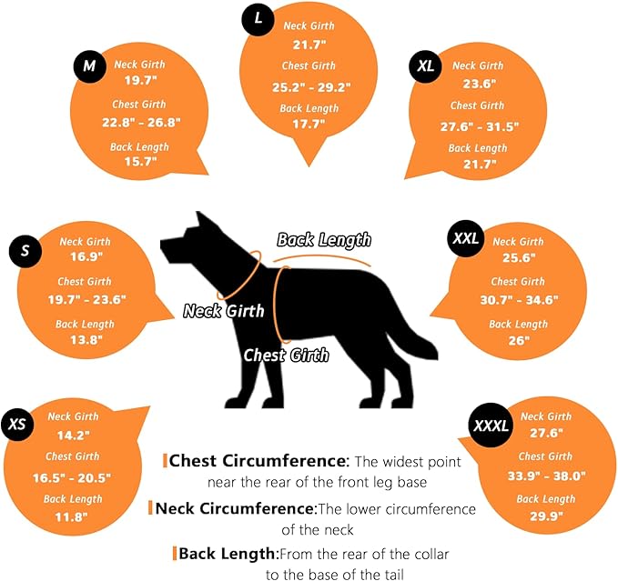 Dog Coat Dogs Jacket Waterproof Reflective Adjustable Dog-Winter Coats for Small/Medium/Large Dogs Dachshund Coat-(Orange, Small)