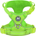 PoyPet No Pull Dog Harness, No Choke Reflective Dog Vest, Adjustable Pet Harnesses with 2 Leash Attachments with Easy Control Padded Handle for Small Medium Large Dogs(Green Matching Trim,S)