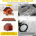 Aivituvin Heated Outdoor Dog House with Adjustable Heating Pad, Removable Insulated Liner, Metal Frame and Waterproof Roof, Warm Shelter for Cold Weather (50.9" D x 37.4" W x 37.2" H)