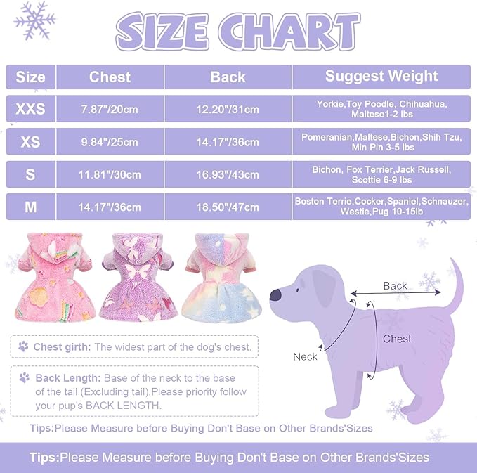 Dog Sweater Fleece Dog Hoodie Winter Puppy Clothes for Small Dogs Boy Girl Pet Hoodies Cold Weather Doggie Coats Fall Doggy Sweatshirt for Chihuahua Yorkie Cat Sweater Costume, Pink Star, M