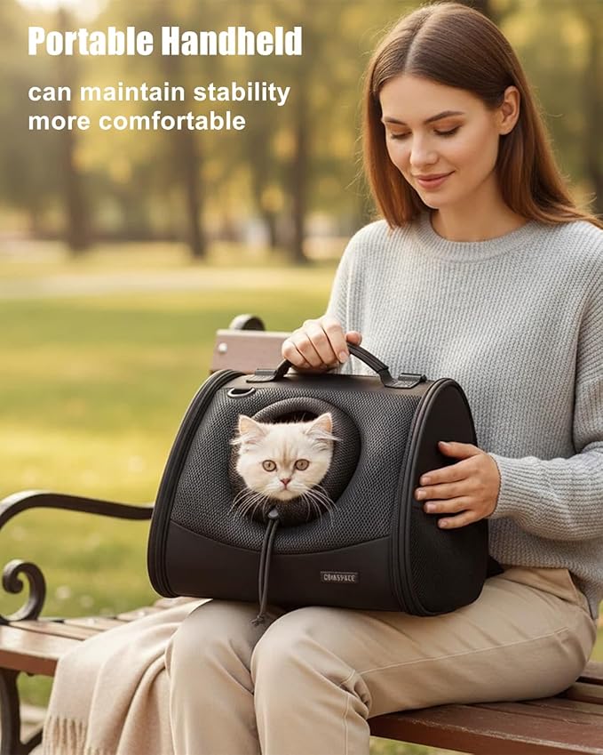 Pet Dog & Cat Chest Carrier Backpack,Adjustable Ventilated Carrier for Small Dogs Cats,Front Facing Puppy Carrier Backpack,Lightweight Doggy Backpack for Travel Hiking Outdoor (Black)