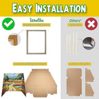 Cat Scratcher, Scratch Pad with Oil Painting, Furniture Saver Scratching Board, Cardboard Cat Scratcher House with Frame, Large Scratching Pad & Scratcher Bed, Cat Cardboard Scratcher for Indoor Cats