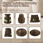 Cat Toys Interactive, Magic Organ Cat Scratcher Cardboard with Catnip Ball, Reversible Kitten Toys Scratching Scratcher Pads(2PCS)