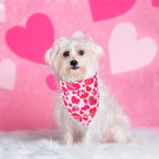 ADOGGYGO 4 Pack Valentine Dog Bandana Triangle Pet Scarf Red Pink Heart Pattern Valentine Bandanas for Small Dogs Pets (Small)