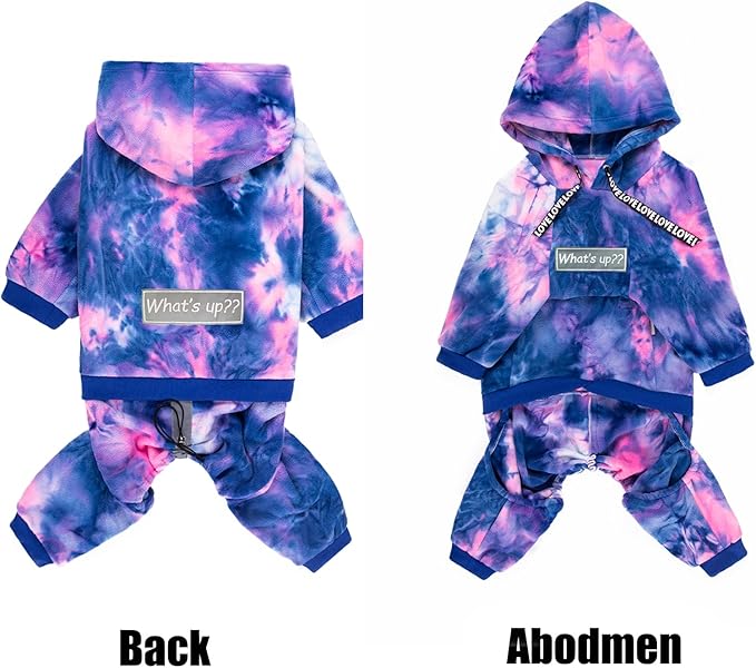 Dog Hoodies Winter Coat for Large Medium Dogs, Pullover 7 Legs Warm Coat Hooded Sweatshirt, Fleece Hoodie for Cold Weather (Bandhnu Pink, 6X-Large)