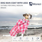 Dog rain Coat Waterproof Raincoat Puppy Jacket with Legs Buttons Zipper Hood Drawstring Fit for Yorkie Terrier Schnauzer Poodle Border Collie Labrador Golden Retriever 8lbs to 80lbs Pink XS