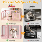 DIY Clear Acrylic Dog Playpen House,Quick Easy Assembly and Disassembly,Strong Floor Suction,Indoor and Outdoor Use,Easy Cleansing Puppy Fence (Skin Pink, 23.6" H, 10PCS)