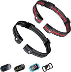 aikko Universal Reflective Dog Training Collar Strap – Adjustable Replacement Band for Shock & Bark Control E-Collars, Soft Breathable Nylon (Black & Red)