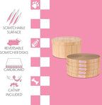 CSR1012C Kate 12 Inch Cardboard Cat Scratcher Pads with Box & Catnip, Reversible Heavy-Duty Scratch Boards for Cats, Furniture Protection, Classic Wood Finish, Brown, 5-Pack