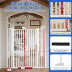 55 Inch Extra Tall Pet Gate for Cats,29.92"-43" Adjustable Wide Dog Gates,Pressure Mounted Walk Through Tall Pets Gate for Doorways,Hallway,Stairs(White)