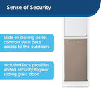 PetSafe Sliding Glass Pet Door - No-Cut DIY Install Doggy Door for Renters - Aluminum Frame - Adjustable Height 75 7/8" to 80 11/16" - Ideal for Large Dogs Up to 100 lb - Bronze