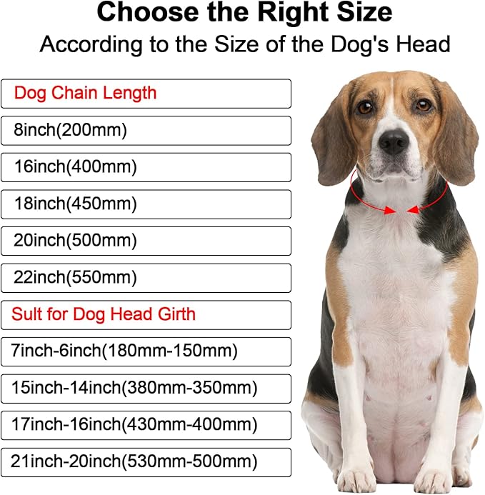 Metal Diamond Dog Chain Dog Training Chain with Secure Buckle Pet Collars for Large Medium Dogs