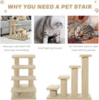 25" 4-Step Multi-Level Carpeted Cat Scratching Post Pet Stairs,cat Tree Tower cat Ladder for Indoor cat Gym for Indoor Cats cat Climbing Wall Small cat Tree for Indoor Cats Beige