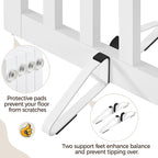 Yaheetech 24" H Freestanding Pet Gate for Dogs Wooden Dog Gates for Hallway, Doorway Collapsible Indoor Pet Fence with Support Feet Stair Barrier 4 Panels Fence White
