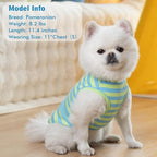 KYEESE 2Pack Dog Shirt, Soft Striped Dogs T Shirts, Lightweight Pet Tank Top, Sleeveless Dog Shirt for Small Dogs, Stretchy Comfortable Pet Vest, Blue, XL