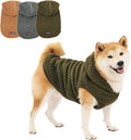 Tuff Pupper Fleece Dog Hoodie Sweater | Teddy Sherpa Outer & Soft Polar Fleece Lining | Adjustable Fit Winter Coat with Hood, Leash Hole, Ribbed Cuffs | for Small Medium Large XL XXL Dogs (Olive, M)