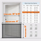 Dog Gate for Stairs Pet Gates for The House: Dogs Screen Mesh Gate for Doorways Stairways Indoor 29 inches Tall, 41 inch Wide, Fits Openings 36'' to 39'' Wide