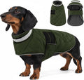KAMA BRIDAL Dog Winter Coat Warm Padded Puppy Jacket Windproof Water Resistant Clothes for Small Medium Large Pets Christmas Sweater Outfit Vest(Green, S)