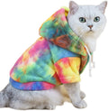 QWEEE Dog Coat & Hoodie - Tie Dye Warm Winter Sweatshirt for Cat & Puppy - Small to Medium Sizes - Multicolor XS