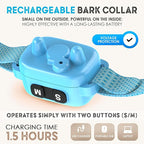 Tiny Bark Collar for Small Dogs 5-15 lbs and Puppies - No Shock Anti Barking Collar - Rechargeable Smart Collar for Dog Training with 7 Sensitivity Levels and 3 Beep&Vibration Modes (Pure Blue)