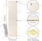 FHTONGE 71x15.8 Thickened Cat Wall Climbing Carpet with 16 Fixed Nails, Extra Large Tall Cat Scratch Pad for Wall, Wall Mounted Climbing Cat Scratcher for Furniture Couch Sofa Protector(MilkyWhite)