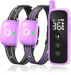 Dog Shock Collar with Remote Control - Rechargeable Training Collar for Dogs, Beep/Vibration/Shock, Security Lock, 2600FT Range IP68 Waterproof Electric Collar for 10-120lbs All Breeds, Purple