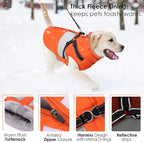 AOFITEE Dog Coat, Warm Dog Jacket with Harness Built in, Waterproof Coats for Small Dogs, Dogs Winter Coat Puffer Jacket with Zipper & Fleece Collar, Pet Snowsuit Sweater for Chihuahua Yorkshire, XS