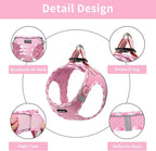 AMTOR Small Dog Harness with Leash Set, No Escape Easy Walk Puppy Harnesses for Training Walking, Step-in Reflective Soft Dogs Vest for XS S Medium Extra-Small Large Sized Dog(XL Size,Pink/White)