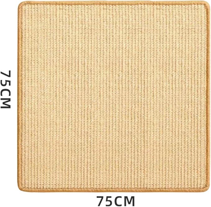 Cat Scratcher Mat Natural Sisal Fabric Cat Scratching Pad Couch Protector Horizontal Floor Cat Carpet Easy Use for Indoor Cats, Beige 1, 30" x 30"