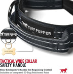 Tuff Pupper Tactical Dog Collar with Handle | Heavy Duty Adjustable Dog Collar | Military Nylon Collar for Large Dogs | Quick-Release Buckle | Soft Padded Comfort | Training Control (Black, Large)