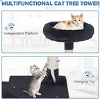 Cat Tree 36 Inch Cat Tower for Indoor Cats with Scratching Post,Padded Perch,Hanging Toys for Kittens & Adult Cats,Beige (Dark Gray)