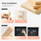 Magnetic Door Chime 2-Pack - Wooden Wind Chime Bells for Door Opening, Wireless Adhesive Entry Alert with Soft Chime for Home, Office, Shop, Pet Doors