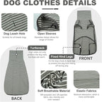 ROZKITCH Dog Winter Coat Soft Pullover Pajamas, Pet Windproof Warm Cold Weather Jacket Vest Cozy Jumpsuit Apparel Outfit Clothes for Walking Hiking Travel Sleep Stripe 4XL